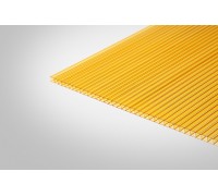 Сотовый поликарбонат КОЛИБРИ 4,0 мм 2100x6000 м желтый 70%