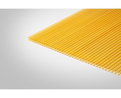 Сотовый поликарбонат КИВИ 6,0 мм 2100x12000 м желтый 70%
