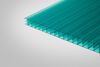 Сотовый поликарбонат Polygal 16 мм бирюзовый 6,0*2,1м Титан Скай