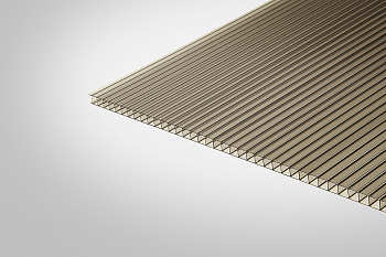 Сотовый поликарбонат ФРИЗ 8х2100х750 мм бронзовый 30% Полигаль ПРАКТИЧНЫЙ