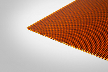 Сотовый поликарбонат ФРИЗ 8х2100х750 мм янтарный 30% Полигаль ПРАКТИЧНЫЙ