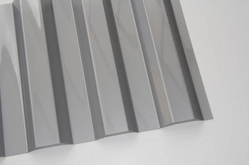Профилированный поликарбонат 0,8 мм серый 1,26*2,0м CORRUGAL