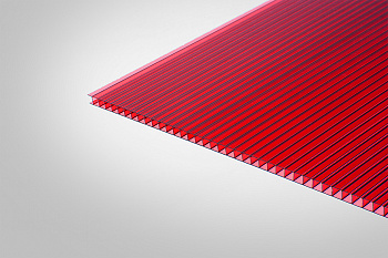 Сотовый поликарбонат 4 мм мм красный 2100х6000 мм